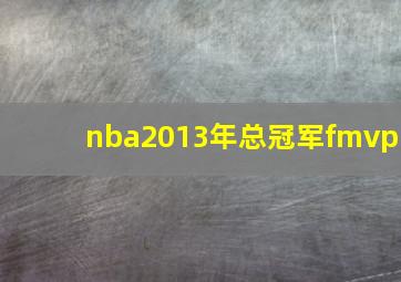 nba2013年总冠军fmvp