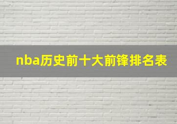 nba历史前十大前锋排名表