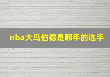 nba大鸟伯德是哪年的选手