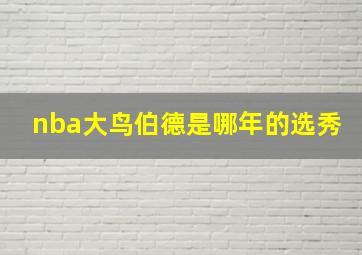 nba大鸟伯德是哪年的选秀