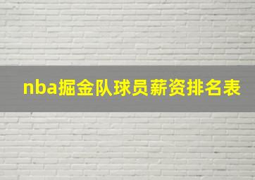 nba掘金队球员薪资排名表