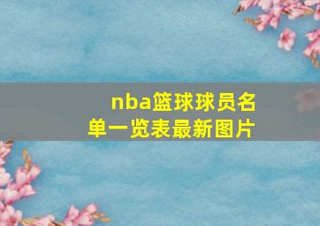 nba篮球球员名单一览表最新图片