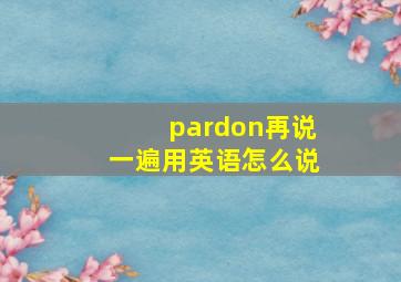 pardon再说一遍用英语怎么说