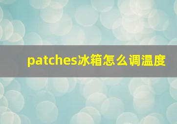 patches冰箱怎么调温度