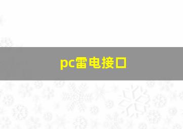 pc雷电接口