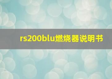 rs200blu燃烧器说明书