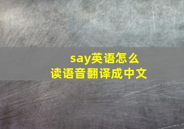 say英语怎么读语音翻译成中文