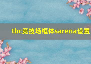 tbc竞技场框体sarena设置