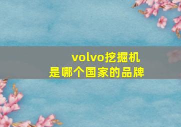 volvo挖掘机是哪个国家的品牌