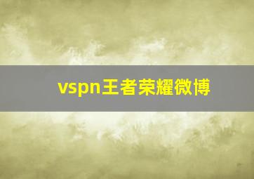 vspn王者荣耀微博