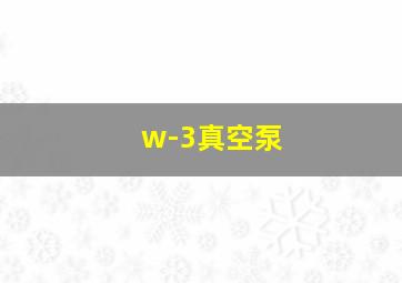 w-3真空泵