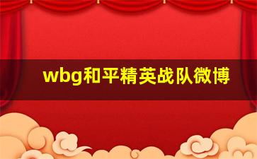 wbg和平精英战队微博