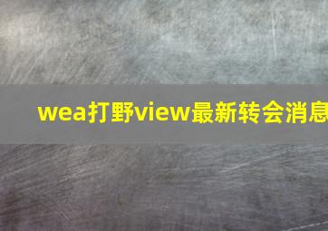 wea打野view最新转会消息