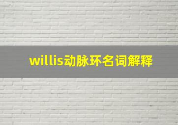 willis动脉环名词解释