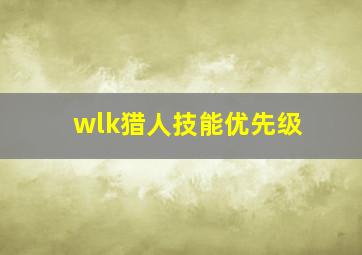 wlk猎人技能优先级