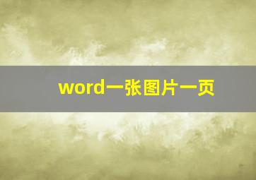 word一张图片一页