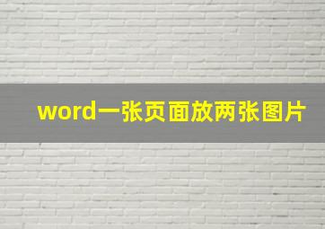 word一张页面放两张图片