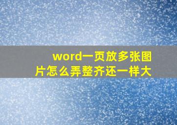 word一页放多张图片怎么弄整齐还一样大