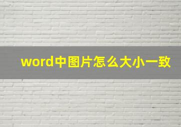 word中图片怎么大小一致