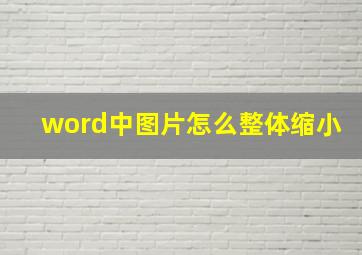 word中图片怎么整体缩小