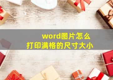 word图片怎么打印满格的尺寸大小