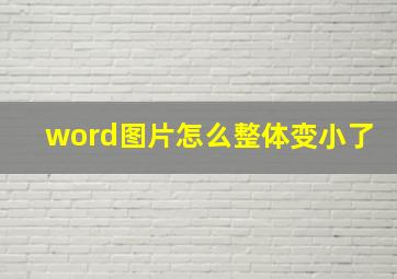 word图片怎么整体变小了