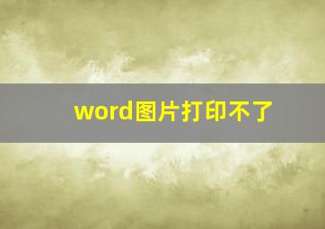 word图片打印不了