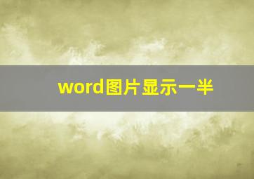 word图片显示一半