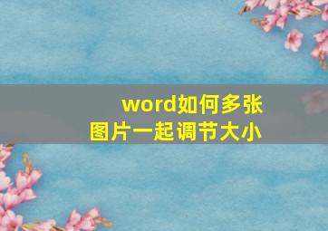 word如何多张图片一起调节大小