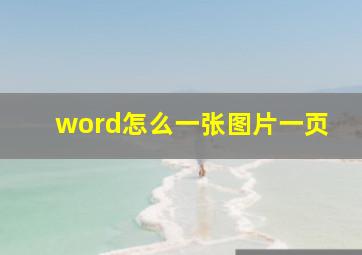 word怎么一张图片一页