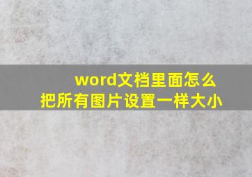 word文档里面怎么把所有图片设置一样大小