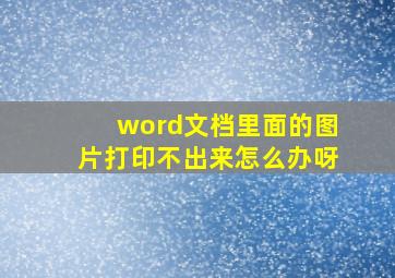 word文档里面的图片打印不出来怎么办呀