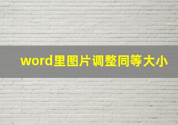 word里图片调整同等大小