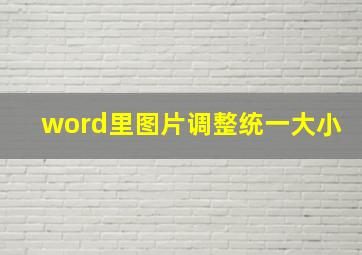 word里图片调整统一大小