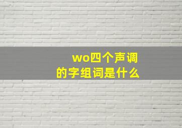 wo四个声调的字组词是什么