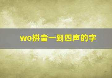 wo拼音一到四声的字