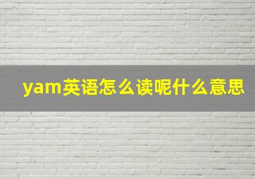 yam英语怎么读呢什么意思