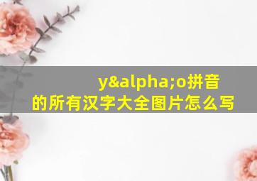 yαo拼音的所有汉字大全图片怎么写