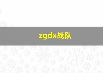 zgdx战队