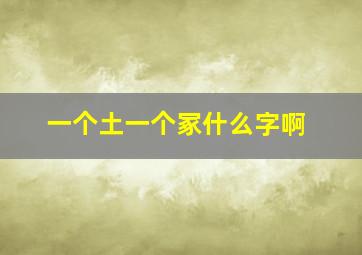 一个土一个冢什么字啊