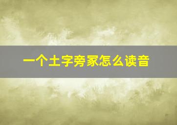 一个土字旁冢怎么读音