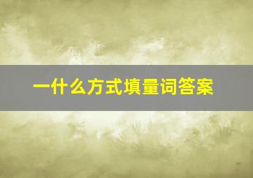 一什么方式填量词答案