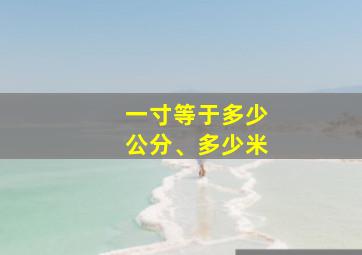 一寸等于多少公分、多少米