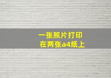 一张照片打印在两张a4纸上