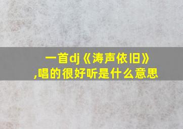 一首dj《涛声依旧》,唱的很好听是什么意思