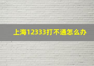 上海12333打不通怎么办