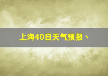 上海40日天气预报丶