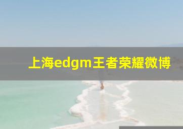 上海edgm王者荣耀微博