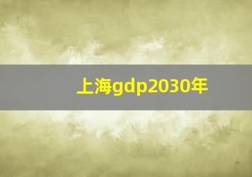 上海gdp2030年