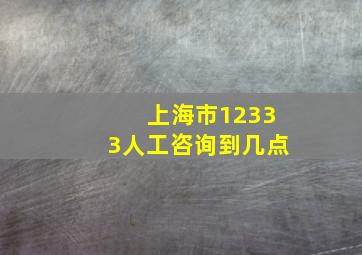 上海市12333人工咨询到几点